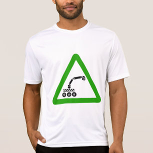 Robot Crossing Warning Sign T-Shirt