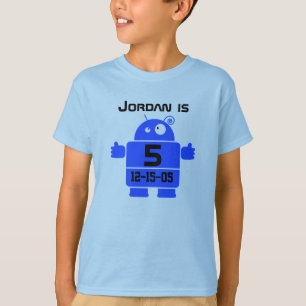 Robot Customisable 5th Birthday T-shirt