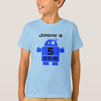 Robot Customisable 5th Birthday T-shirt