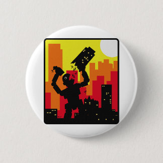 Robot Destroy 6 Cm Round Badge
