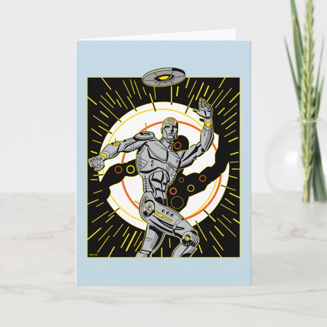 Robot Disc Golfer Card (Front)