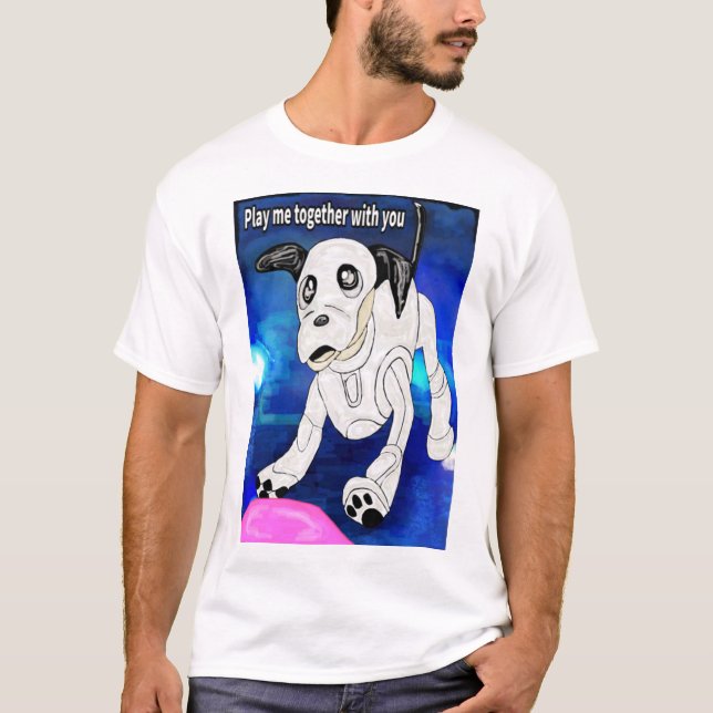 Robot Dog T-ShirtPlaying Aibo Robot puppy T-Shirt (Front)