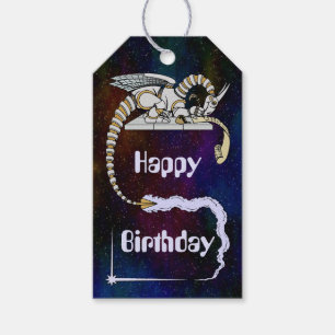 Robot Dragon Writing in Scroll Gift Tags