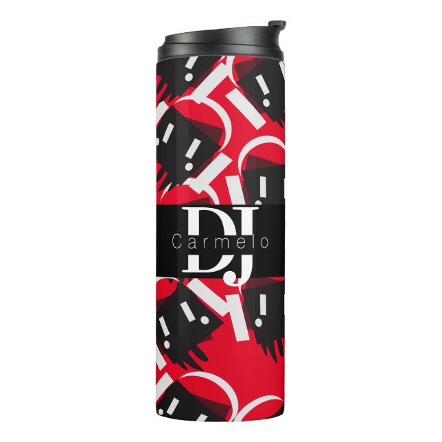 Robot Dripping Music Producer Night Club Thermal Tumbler (Rotated Left)