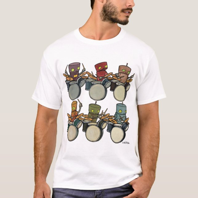 Robot Drummers T-Shirt (Front)