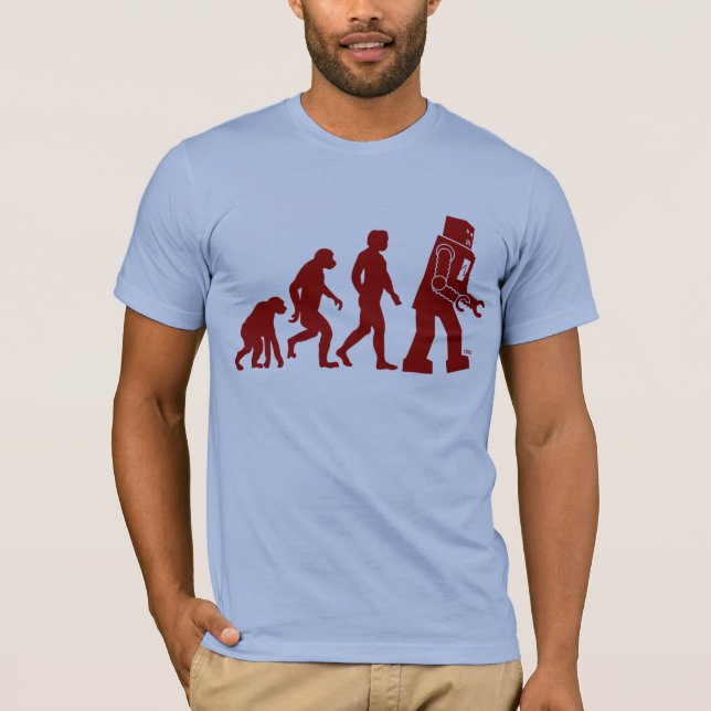 Robot Evolution - from man into robots T-Shirt (Front)