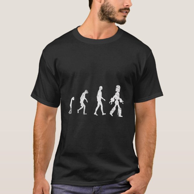 Robot Evolution Funny Robotics Engineering Vintage T-Shirt (Front)