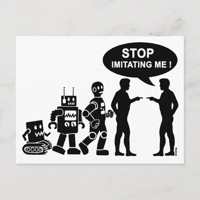 Robot evolution postcard (Front)