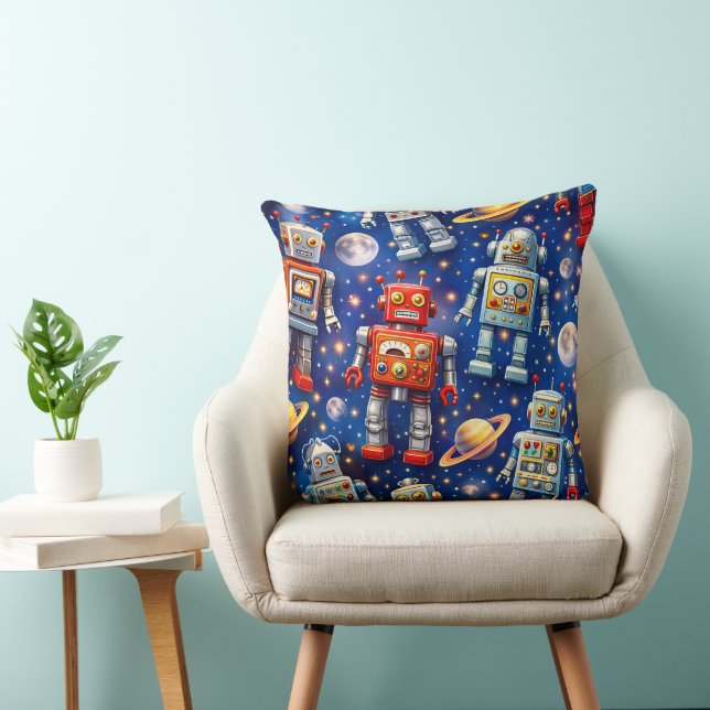 Robot exploration cosmic artwork cushion (Chair)