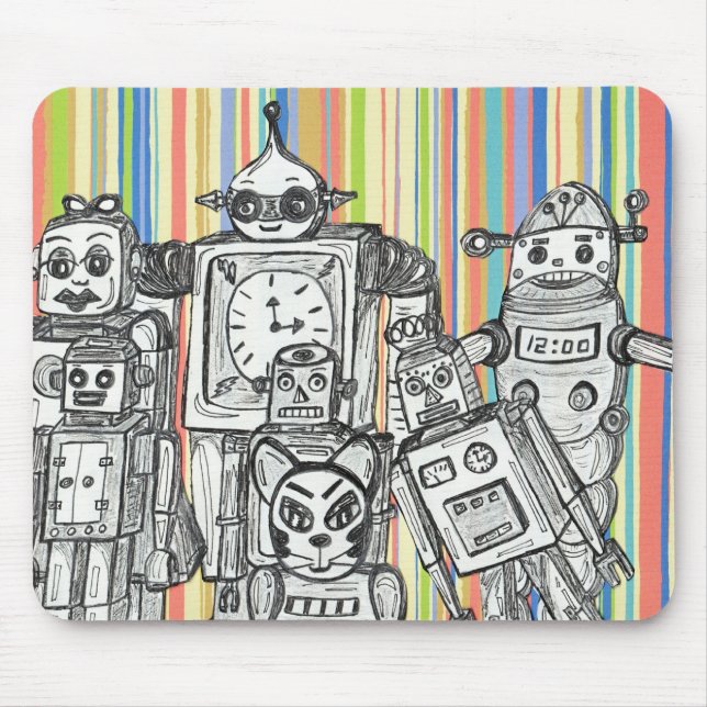 Robot Family 6 mouse pad (Front)