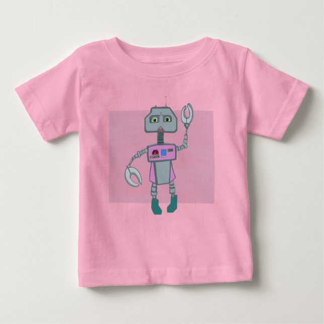 Robot (Female) Baby T-Shirt (Front)