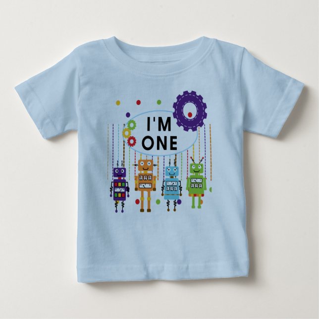 Robot First Birthday Tshirts and Gifts (Front)