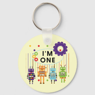 Robot First Birthday Tshirts and Gifts Key Ring