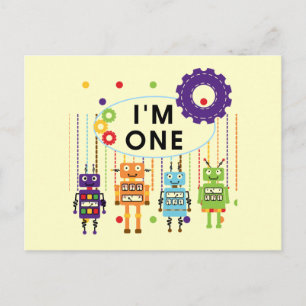 Robot First Birthday Tshirts and Gifts Postcard
