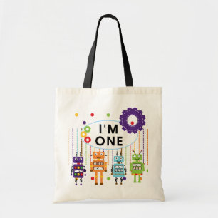 Robot First Birthday Tshirts and Gifts Tote Bag