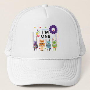 Robot First Birthday Tshirts and Gifts Trucker Hat