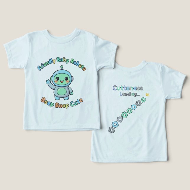 Robot Fun Kids Trendy  (Design Front & Back)