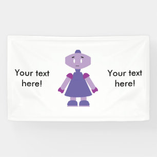 Robot girl cartoon banner