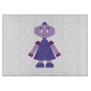 Robot girl cartoon cutting board