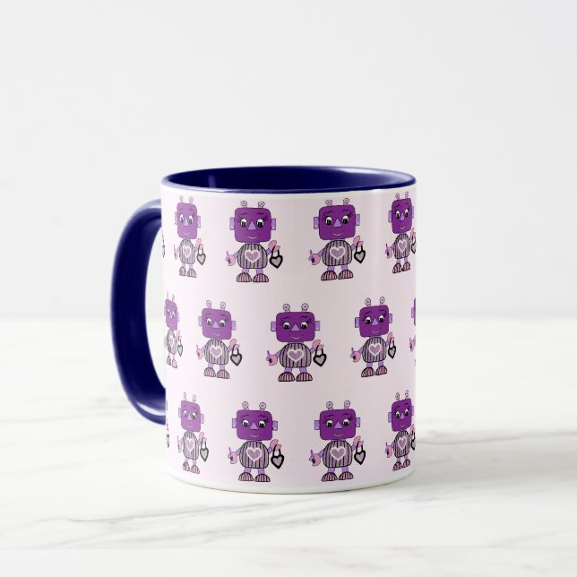Robot girl mug (Front Left)