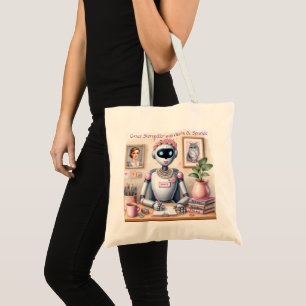 Robot Grace Storyteller with Charm Tote Bag