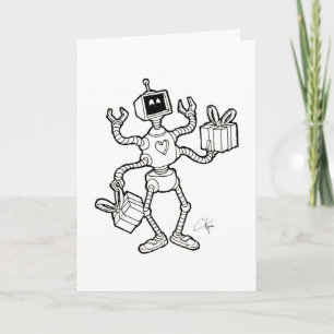 Robot Greeting Card - crazy robot arms