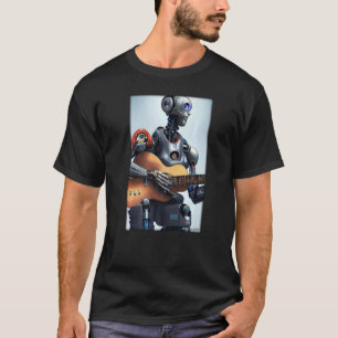 Robot Guitar Future Technology Science Sci Fi Mach T-Shirt