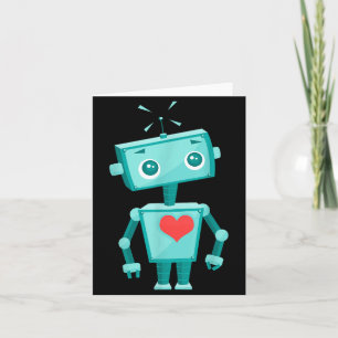 Robot Heart Valentine's Day For Kids Girls  Card