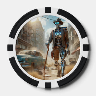 Robot in Ghost Town Poker Chips