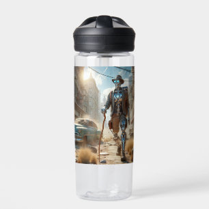 Robot in Ghost Town Water Bottle