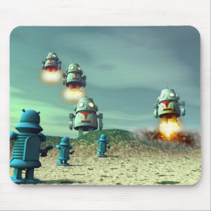 Robot Invasion From Above V2 Mousepad