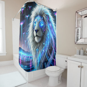Robot Lion Art Shower Curtain