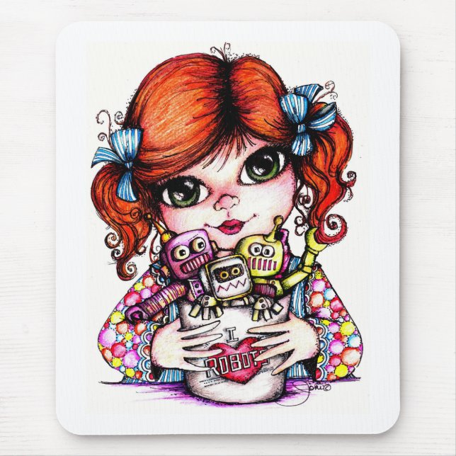 Robot Love Mouse Pad (Front)