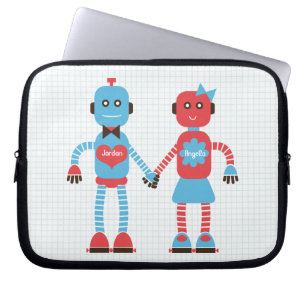 Robot Love Personalised Laptop Sleeve for Couples