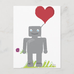 Robot Love Valentine Holiday Postcard