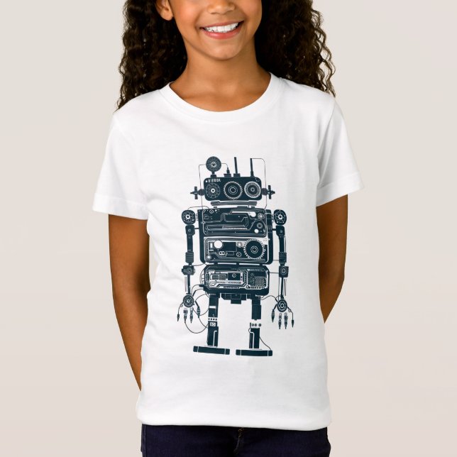 Robot Made of Retro Analogue Equipment  T-Shirt (Front)