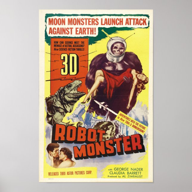 Robot Monster - Vintage Sci-Fi Horror Movie Poster (Front)