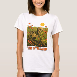 Robot Nature Flowers Blossom Field T-Shirt