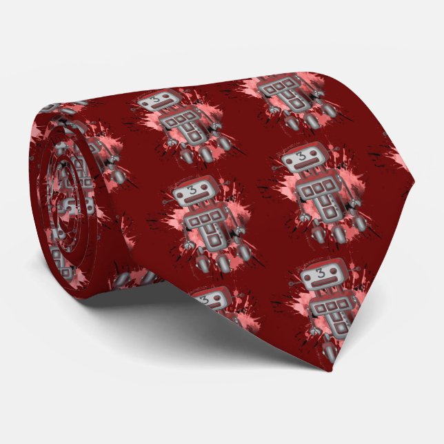 Robot Number 3 Neck Tie (Rolled)