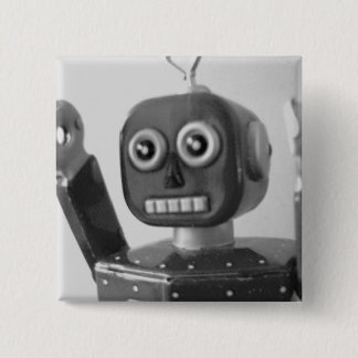 Robot Orange 2000 15 Cm Square Badge