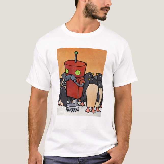Robot & Penguins T-Shirt (Front)