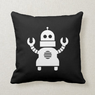 Robot Pictogram Throw Pillow
