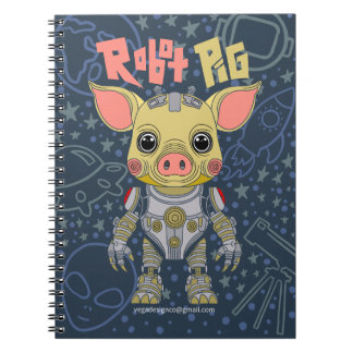 Robot Pig Spiral Photo Notebook