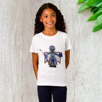 Robot Playing Ice Hockey Sports Girls T-Shirt