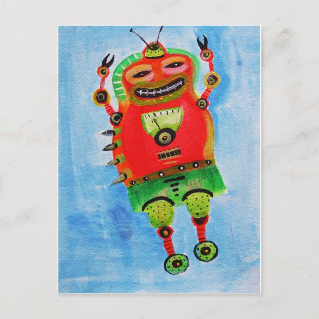 ROBOT Pop ART Postcard (Front)
