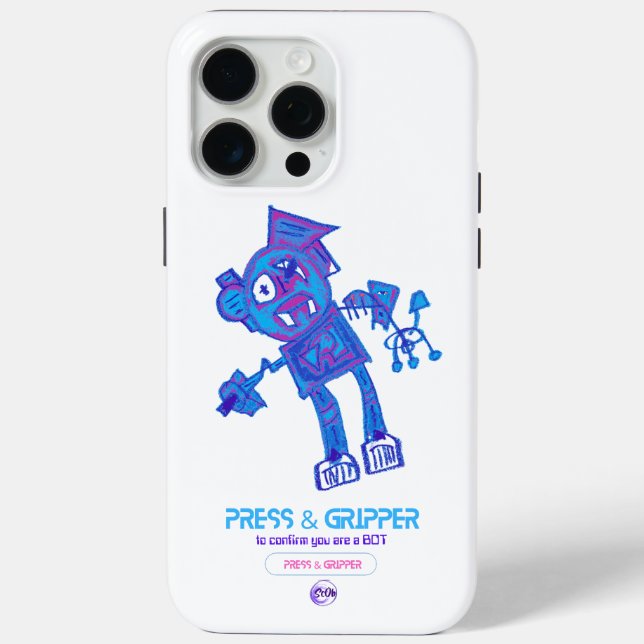 Robot Press & Gripper iPhone 15 case (Back)