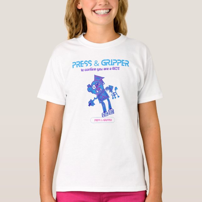 Robot Press & Gripper T-shirt (Front)