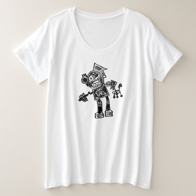 Robot Press & Gripper T-shirt Plus Size T-Shirt (Design Front)