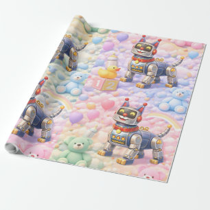 Robot puppy and rainbow dreams premium wrapping pa paper