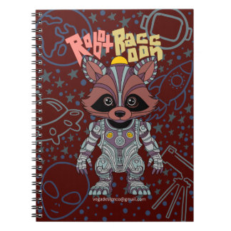 Robot Racoon Spiral Notebook